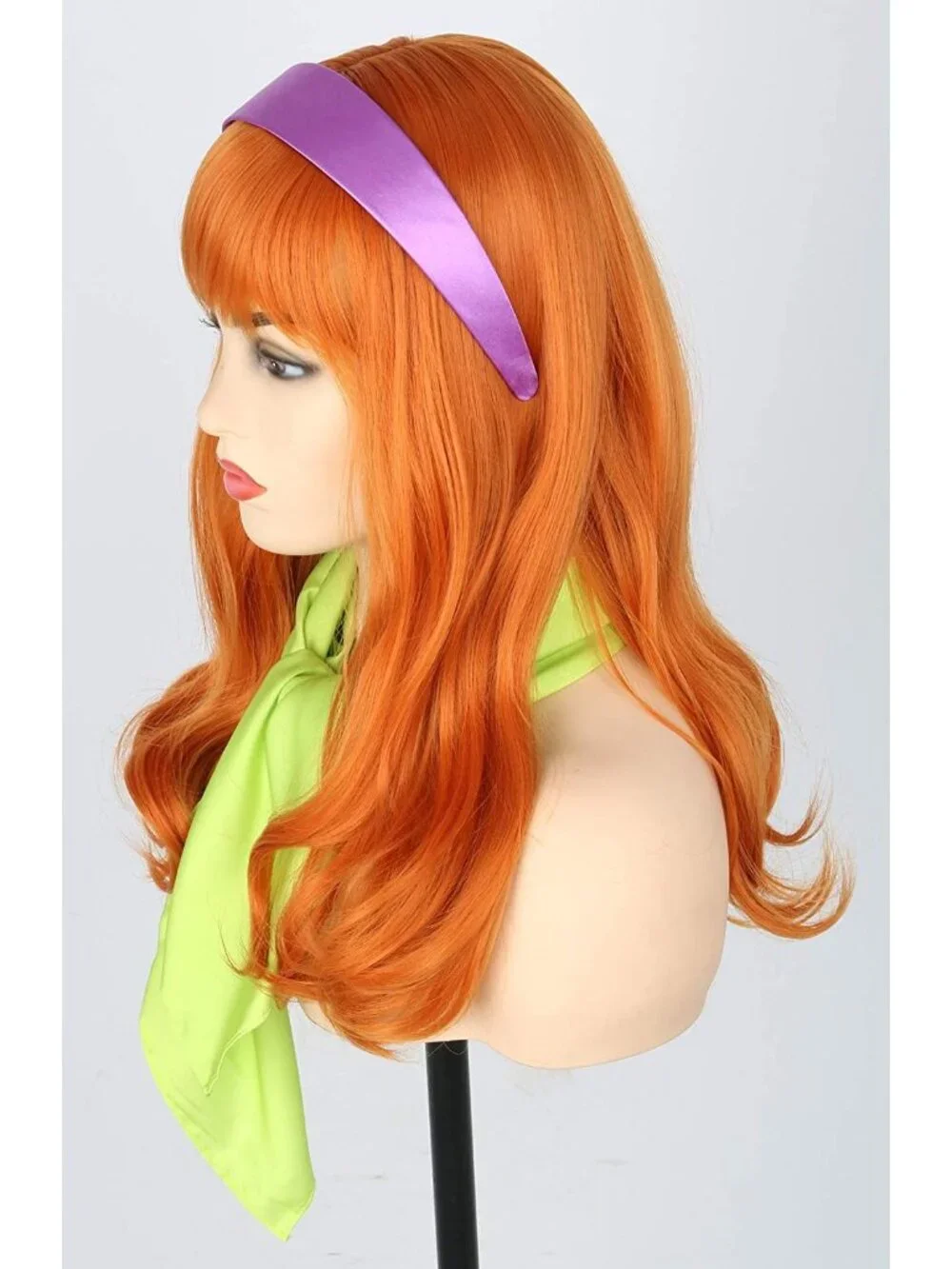 Women's Orange Short Cosplay Halloween Costume Wig With Necklace Earrings